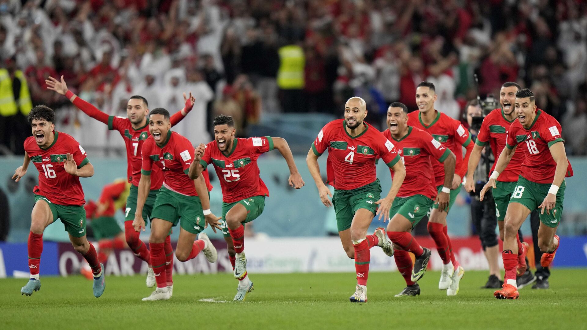 منتخب المغرب في كأس العالم 2022 بعد الفوز على نظيره الإسباني بركلات الترجيح - سبوتنيك عربي, 1920, 14.03.2023