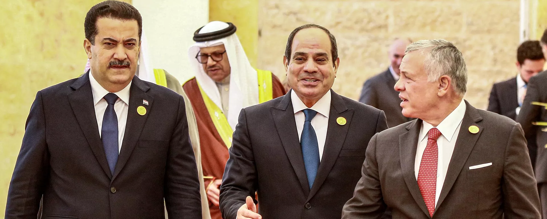 رئيس مجلس الوزراء العراقي محمد شياع السوداني، والعاهل الأردني الملك عبد الله الثاني، والرئيس المصري عبد الفتاح السيسي - سبوتنيك عربي, 1920, 21.12.2022