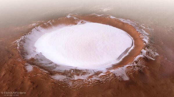 منظر لحفرة المريخ كوروليف مع جليد مائي - سبوتنيك عربي