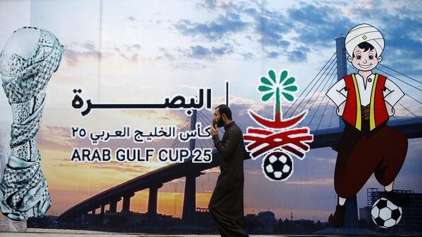 ملصق دعائي لبطولة كأس الخليج العربي الـ25 لكرة القدم، 5 يناير/ كانون الثاني 2023 - سبوتنيك عربي