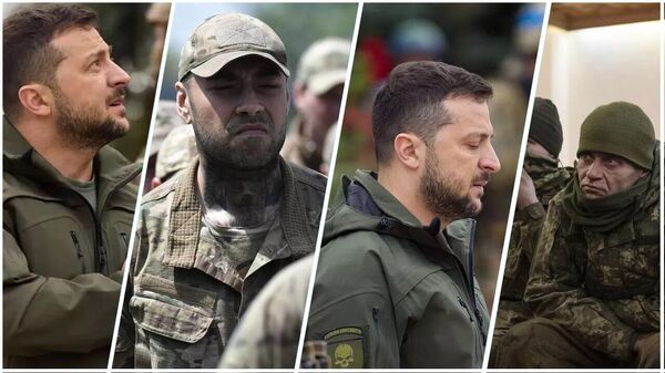 صور للرئيس الأوكرني فلاديمير زيلينسكي وبعض الأسرى من الجيش الأوكراني  - سبوتنيك عربي