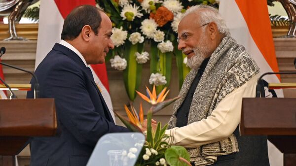 الرئيس المصري عبد الفتاح السيسي ورئيس وزراء الهند ناريندرا مودي - سبوتنيك عربي