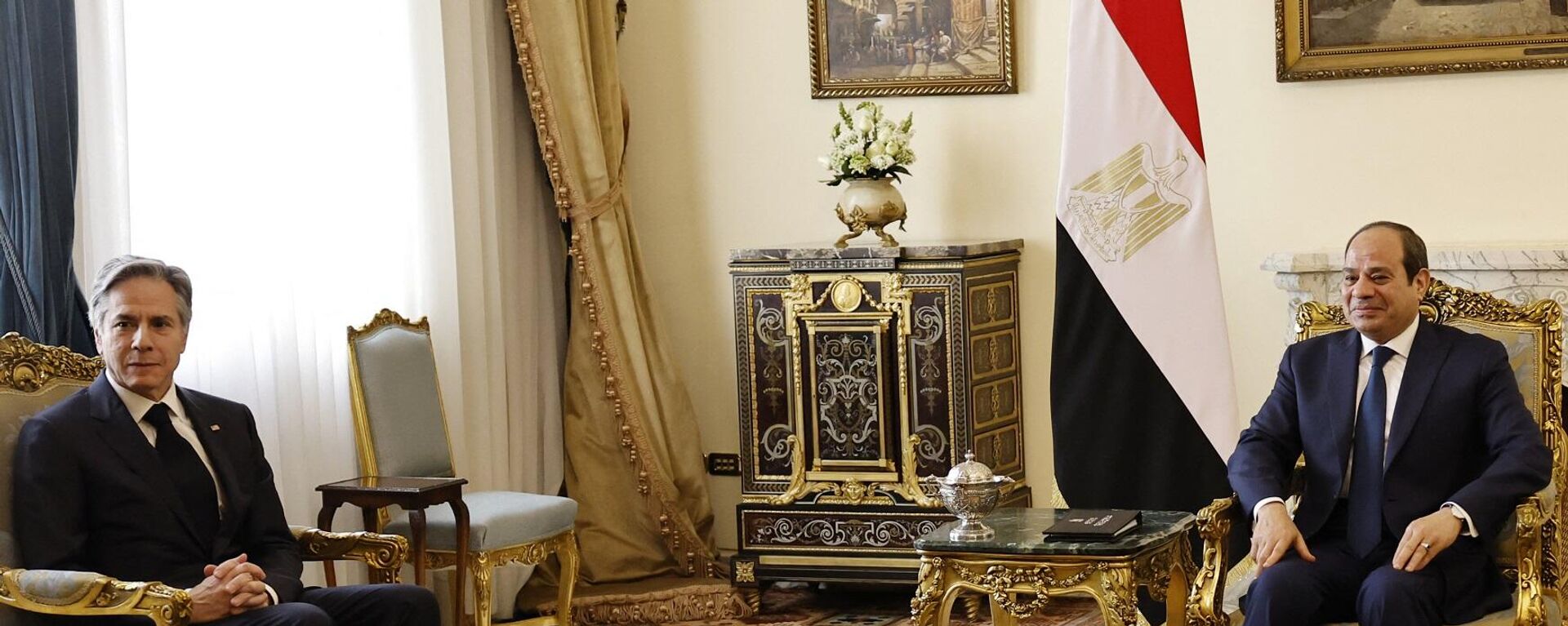 الرئيس المصري، عبد الفتاح السيسي، يستقبل وزير الخارجية الأمريكي، أنتوني بلينكين، في القاهرة، 30 يناير/ كانون الثاني 2023 - سبوتنيك عربي, 1920, 30.01.2023