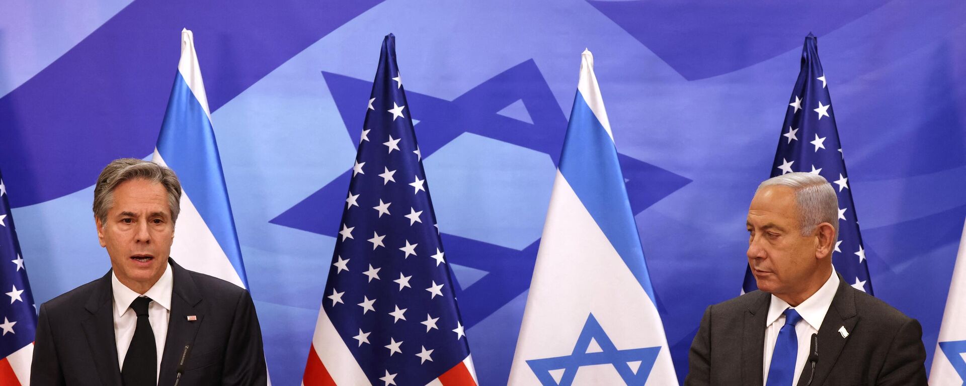 وزير الخارجية الأمريكي أنتوني بلينكن خلال مؤتمر صحفي مع رئيس الوزراء الإسرائيلي بينيامين نتنياهو، في القدس، الاثنين 30 يناير/ كانون الثاني 2023. - سبوتنيك عربي, 1920, 31.01.2023