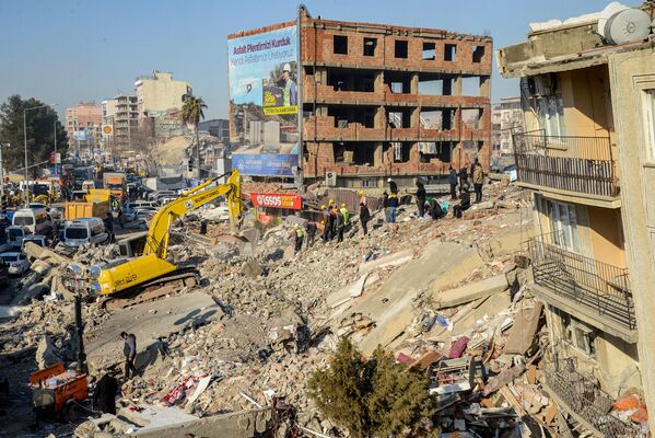 مشهد لمدينة أديامان التركية بعد الزلزال، 9 فبراير 2023 - سبوتنيك عربي