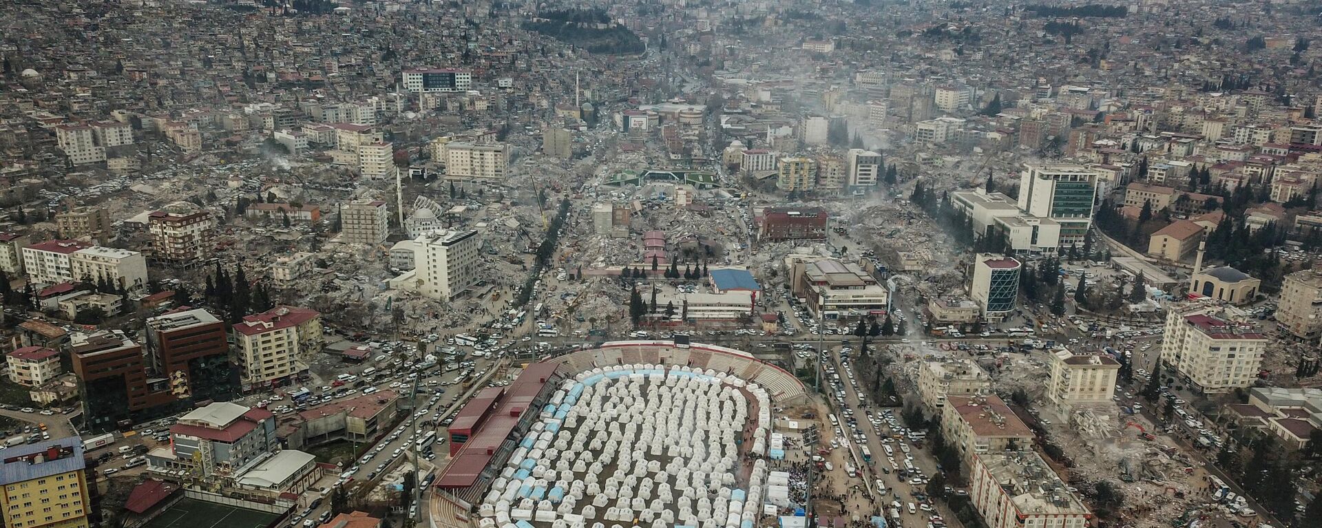 منظر جوي لمدينة كهرمان مرعش التركية ما بعد الزلزال، 10 فبراير 2023 - سبوتنيك عربي, 1920, 13.02.2023