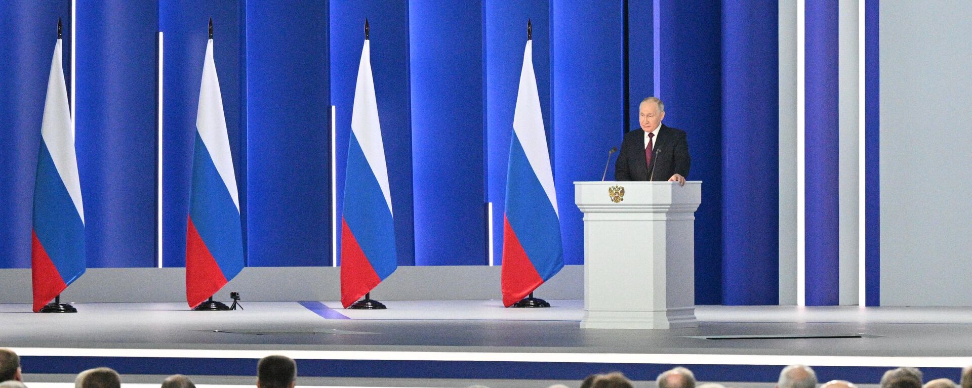الرئيس الروسي فلاديمير بوتين يلقي خطابه السنوي أمام الجمعية الفيدرالية في موسكو، روسيا 21 فبراير 2023 - سبوتنيك عربي, 1920, 28.02.2023
