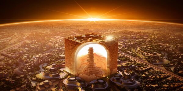 مشروع ناطحة سحاب مكعبة الشكل عملاقة في الرياض، المملكة العربية السعودية - سبوتنيك عربي