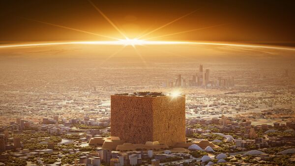 مشروع ناطحة سحاب مكعبة الشكل عملاقة في الرياض، المملكة العربية السعودية - سبوتنيك عربي