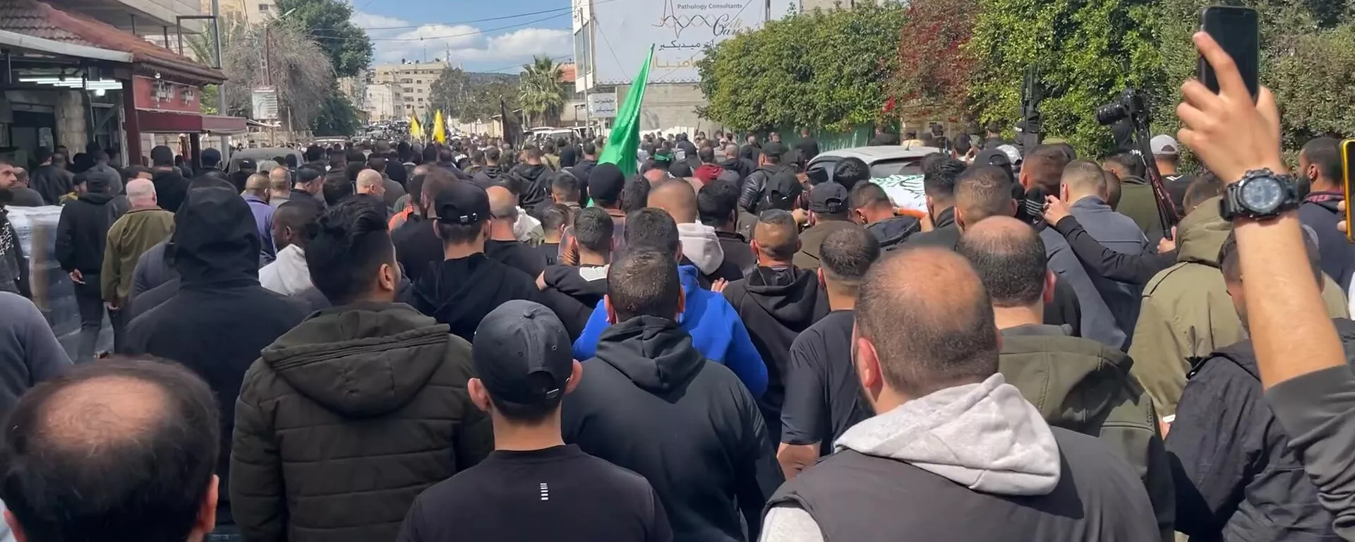 تشييع جثامين 6 فلسطينيين قتلهم الجيش الإسرائيلي في جنين والاضراب يعم الضفة الغربية  - سبوتنيك عربي, 1920, 08.03.2023