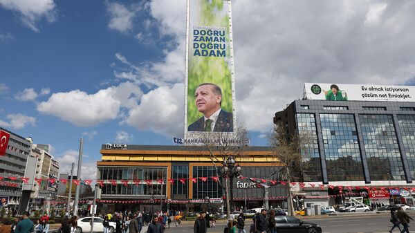 لافتة خاصة بالرئيس التركي رجب طيب أردوغان - سبوتنيك عربي