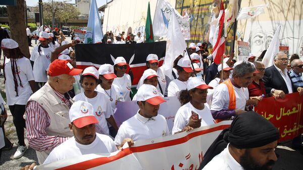 مسيرة في لبنان بمناسبة عيد العمال - سبوتنيك عربي