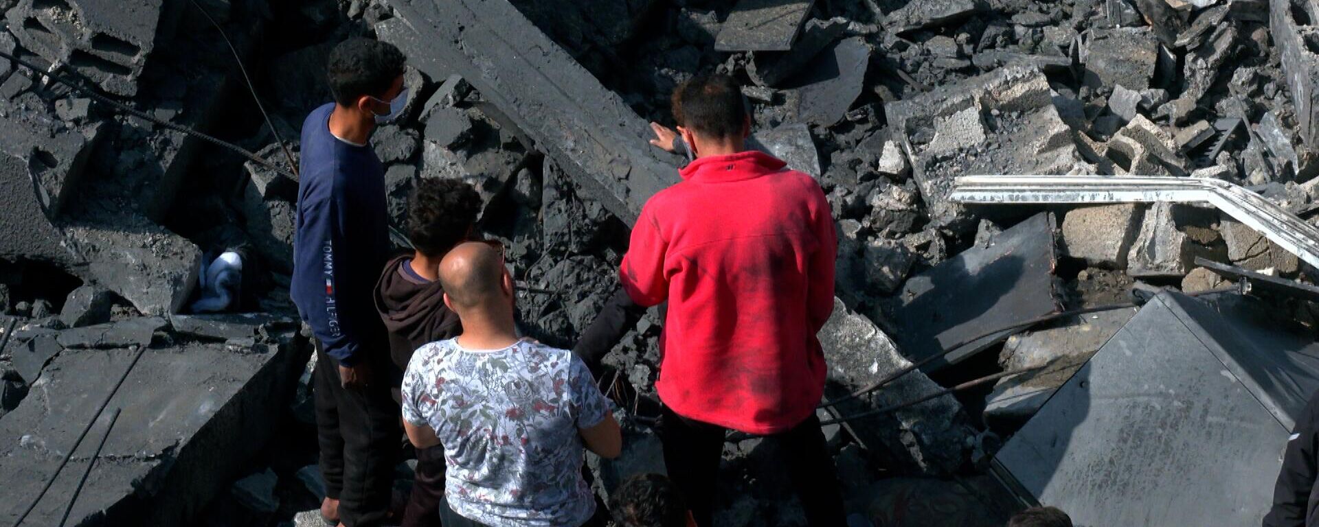 آثار القصف الإسرائيلي في  قطاع غزة - سبوتنيك عربي, 1920, 11.05.2023