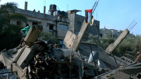 آثار القصف الإسرائيلي في  قطاع غزة - سبوتنيك عربي