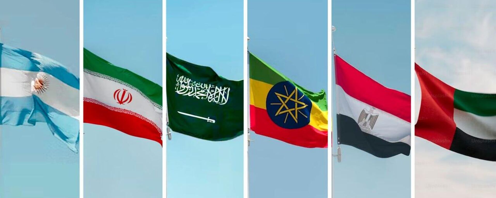 أعلام الدول التي انضمت مؤخرا إلى مجموعة بريكس  - سبوتنيك عربي, 1920, 24.08.2023