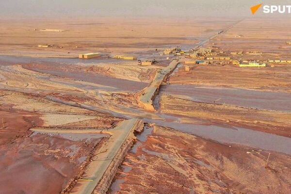 لقطات لـ&quot;سبوتنيك&quot; توثق الأضرار الجسيمة التي لحقت بقرية المخيلي جنوبي مدينة درنة الليبية، جراء الفيضانات. - سبوتنيك عربي