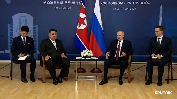 مفاوضات الرئيس الروسي فلاديمير بوتين وزعيم كوريا الشمالية كيم جون أون - سبوتنيك عربي