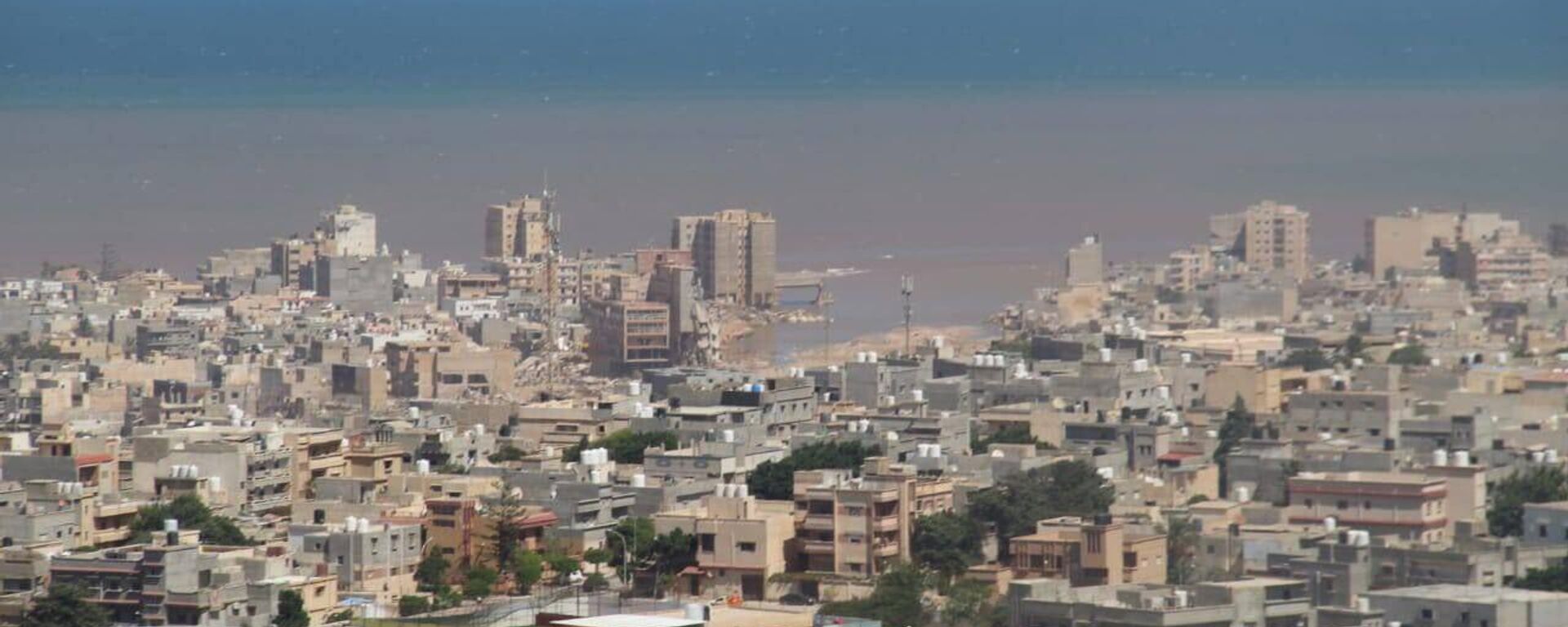 مشهد لمدينة درنة الليبية بعدما ضربها إعصار دانيال - سبوتنيك عربي, 1920, 16.09.2023