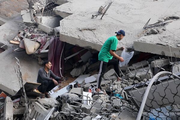 نتائج الغارات الإسرائيلية على قطاع غزة   - سبوتنيك عربي