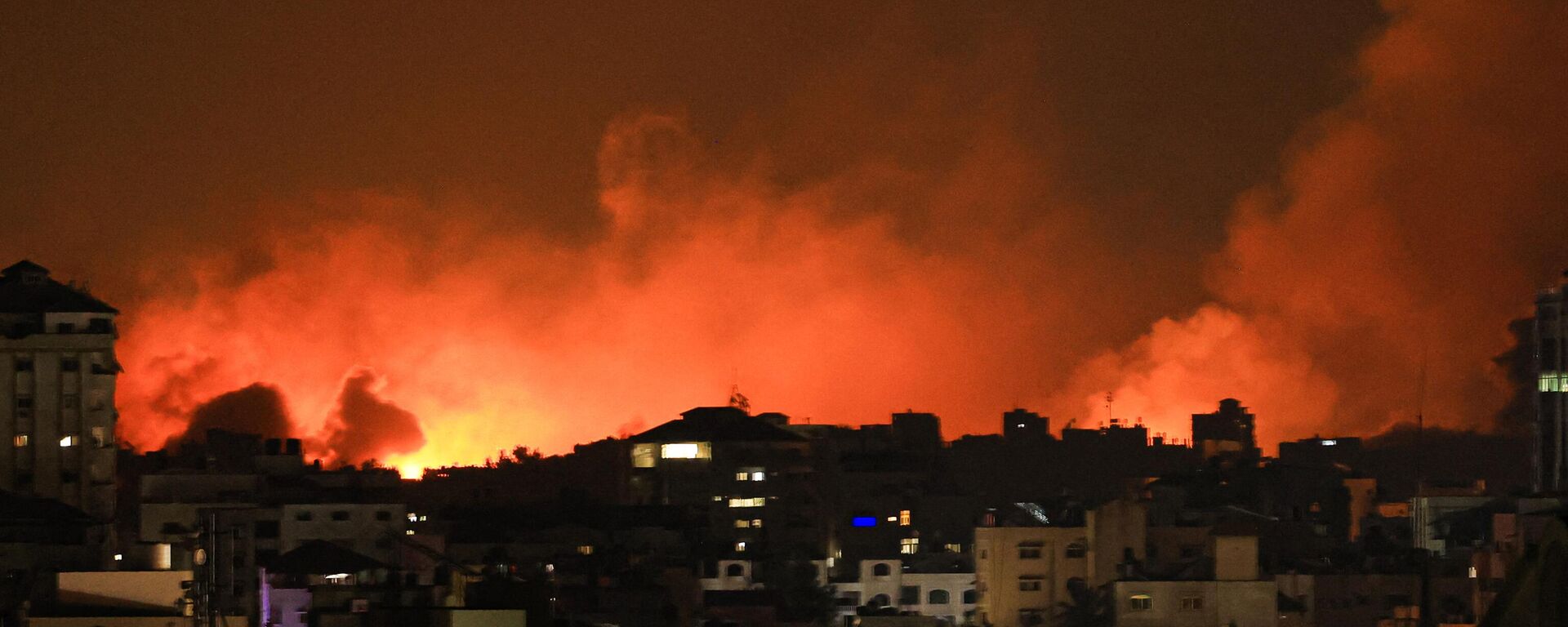 قصف قوات الجيش الإسرائيلي في مدينة غزة، قطاع غزة، فلسطين - سبوتنيك عربي, 1920, 09.10.2023