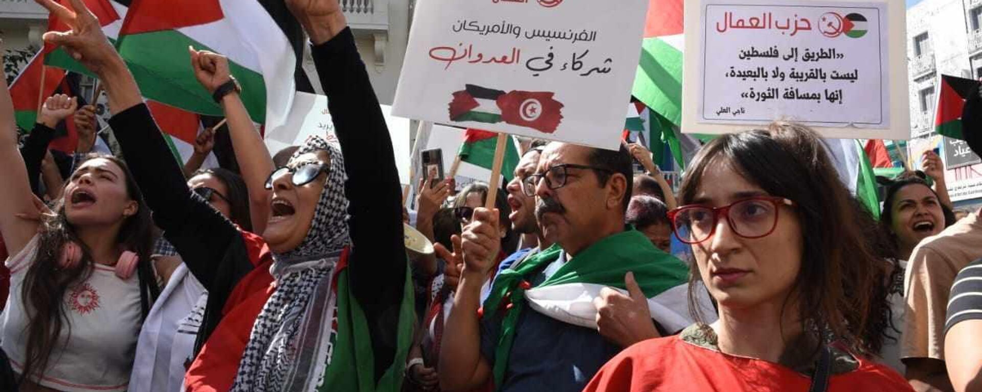 مسيرة في تونس دعما للشعب الفلسطيني، 12 أكتوبر/ تشرين الأول 2023 - سبوتنيك عربي, 1920, 12.10.2023