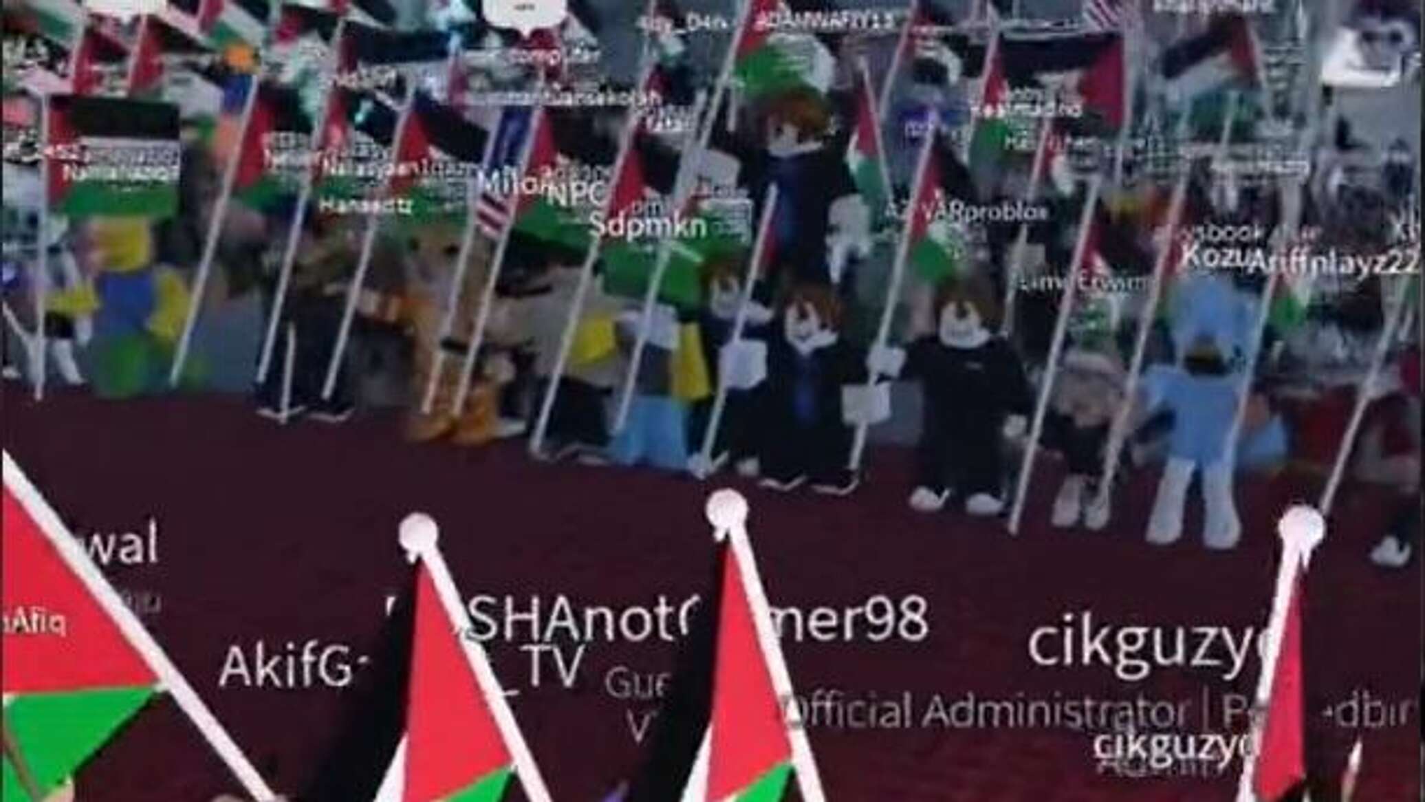 لاعبون رقميون ينظمون تظاهرة داعمة لفلسطين في سابقة هي الأولى من نوعها... فيديو