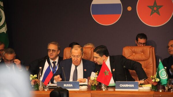 وزير الخارجية الروسي سيرغي لافروف في منتدى التعاون الروسي العربي - سبوتنيك عربي