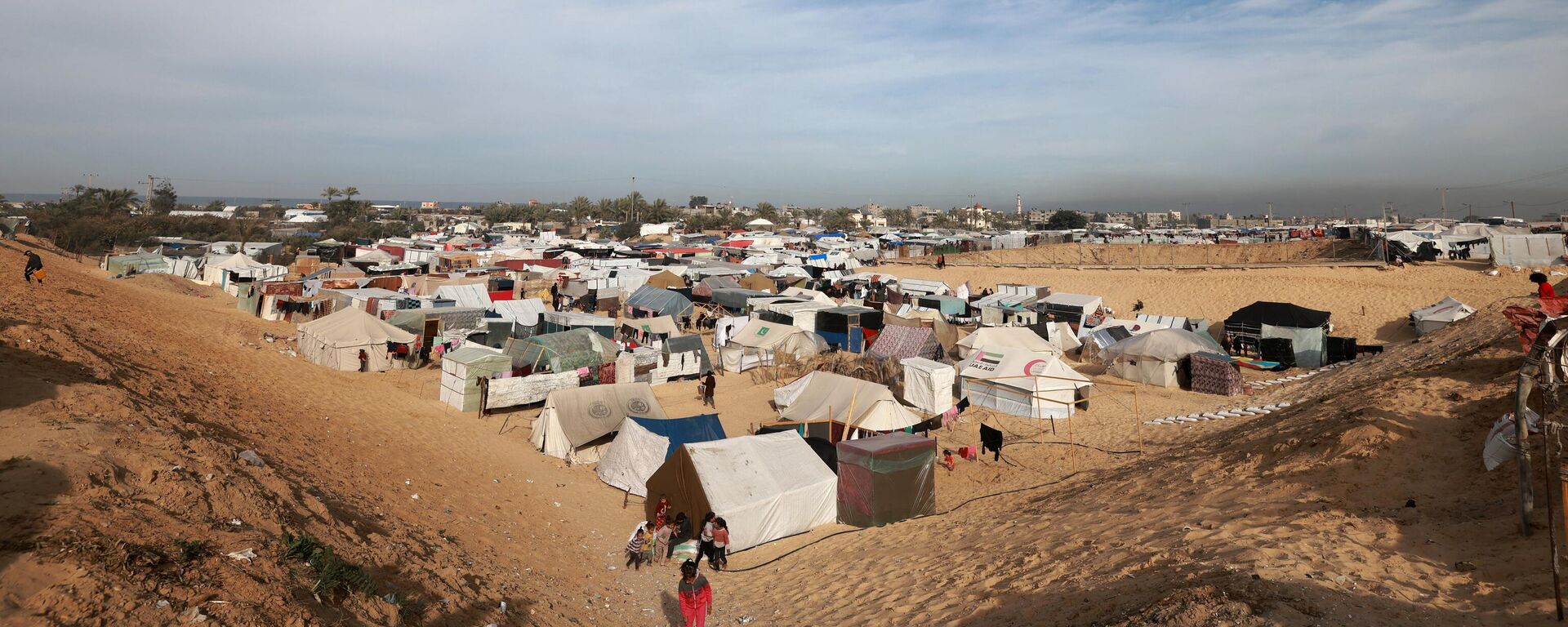 مخيم النازحين الفلسطينيين على الحدود مع مصر - سبوتنيك عربي, 1920, 09.02.2024