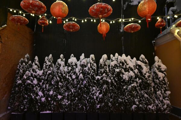 فناء مزين تكريما للاحتفال بالعام الصيني الجديد في موسكو، روسيا 7 فبراير 2024 - سبوتنيك عربي