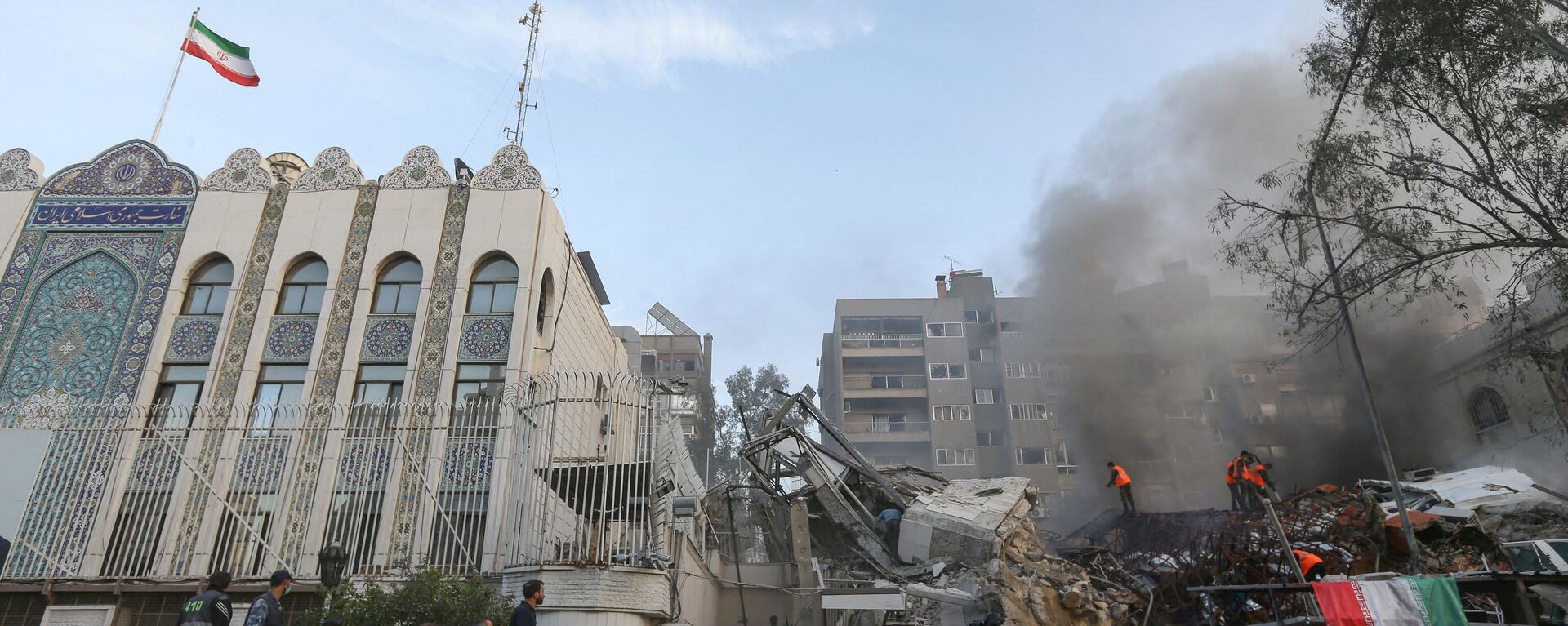 تداعيات قصف الطيران الحربي الإسرائيلي لمبنى القنصلية الإيرانية في دمشق، سوريا  - سبوتنيك عربي, 1920, 08.04.2024