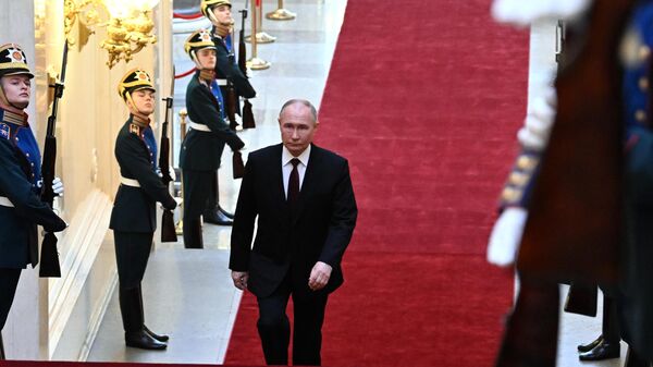 الرئيس فلاديمير بوتين خلال مراسم حفل التنصيب في الكرملين - سبوتنيك عربي