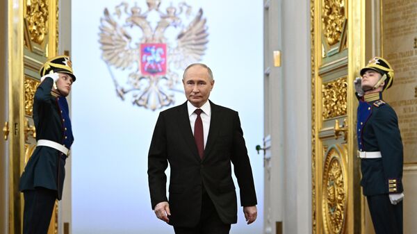 الرئيس فلاديمير بوتين خلال مراسم حفل التنصيب في الكرملين - سبوتنيك عربي