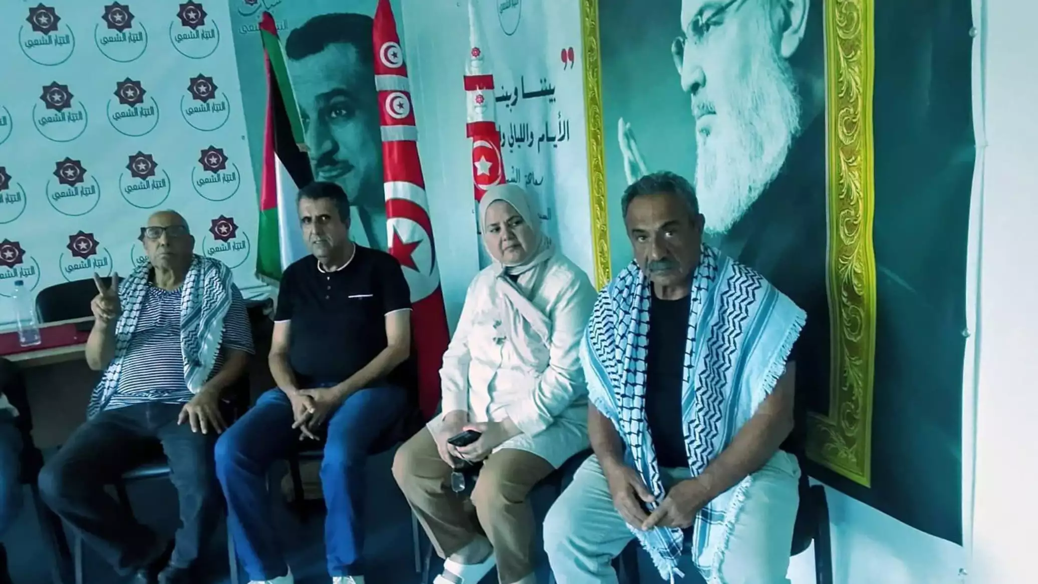تونس... أعضاء في حزب "التيار الشعبي" يضربون عن الطعام تضامنا مع غزة