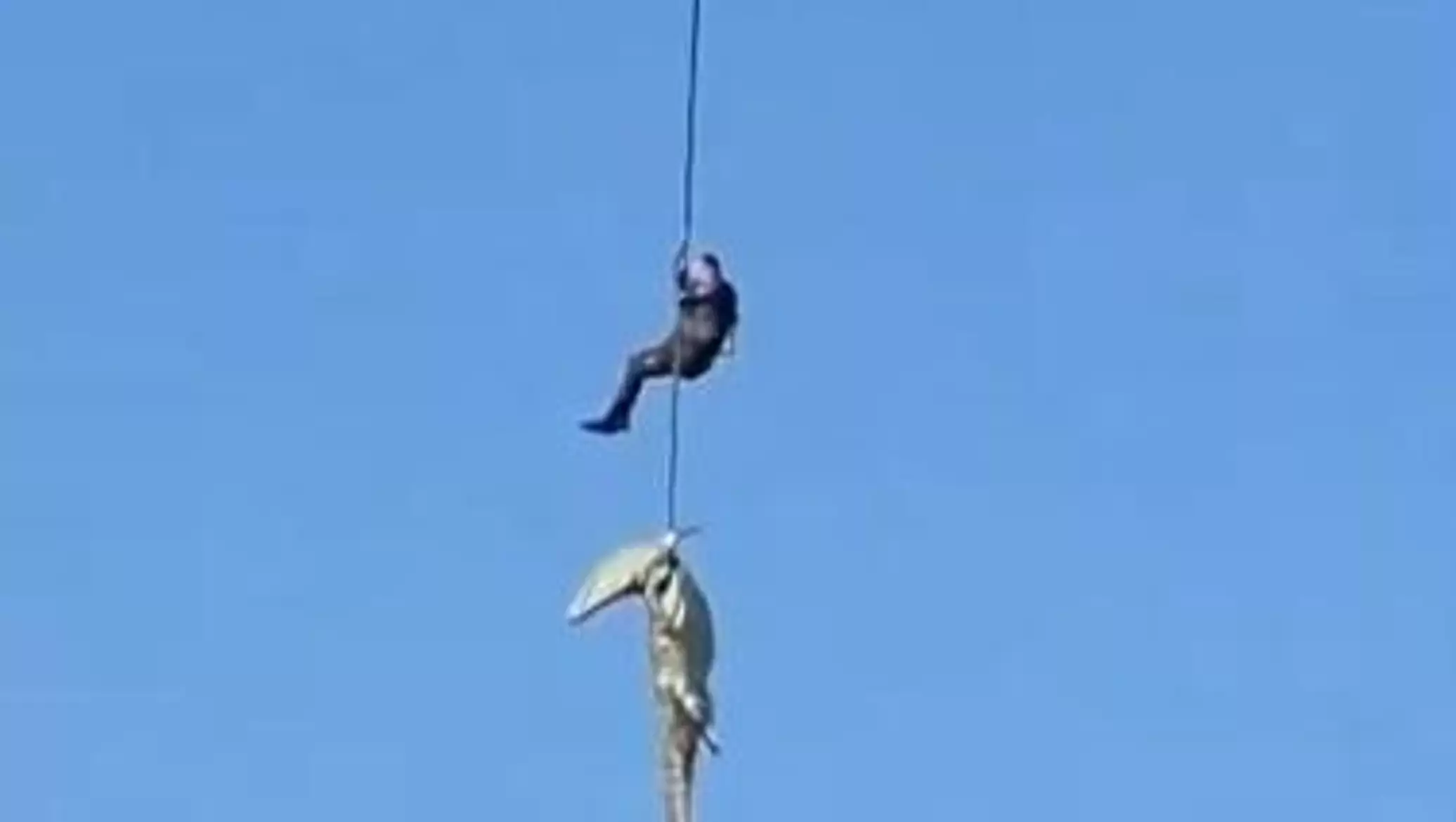 نقل رفات بشرية داخل تمساح بعد تخديره خلال عملية بحث عن رجل مفقود قرب نهر كوماتي... فيديو
