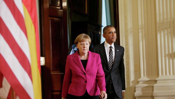 الرئيس الأمريكي باراك أوباما والمستشارة الألمانية انجيلا ميركل - سبوتنيك عربي