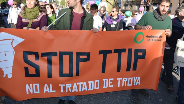 مظاهرة إسبانية ضد التجارة الحرة مع أمريكا - سبوتنيك عربي