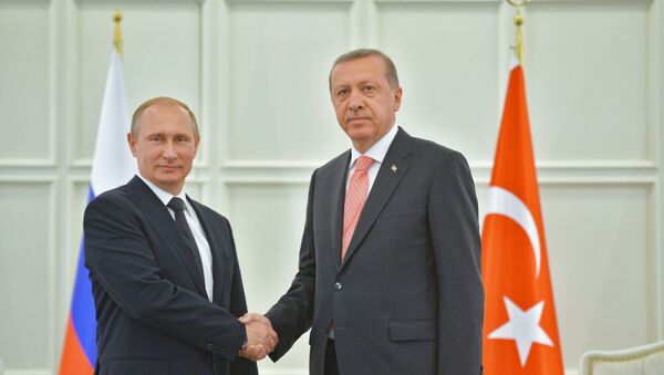 اللقاء بين الرئيسين الروسي فلاديمير بوتين والتركي رجب طيب أردوغان في باكو - سبوتنيك عربي