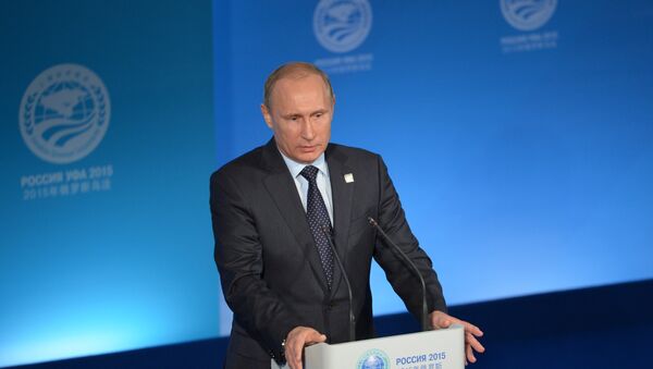 الرئيس الروسي فلاديمير بوتين خلال المؤتمر الصحفي - سبوتنيك عربي