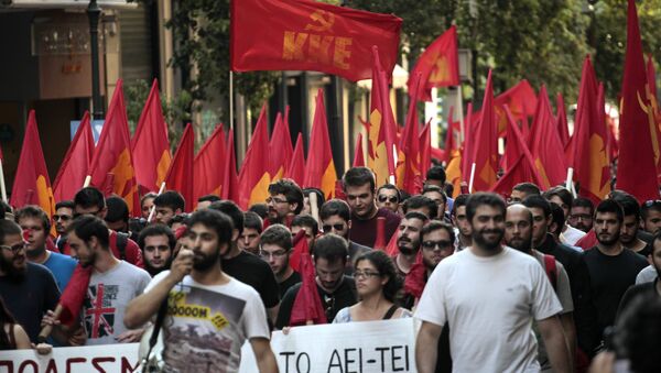 مظاهرة احتجاجية في اليونان - سبوتنيك عربي