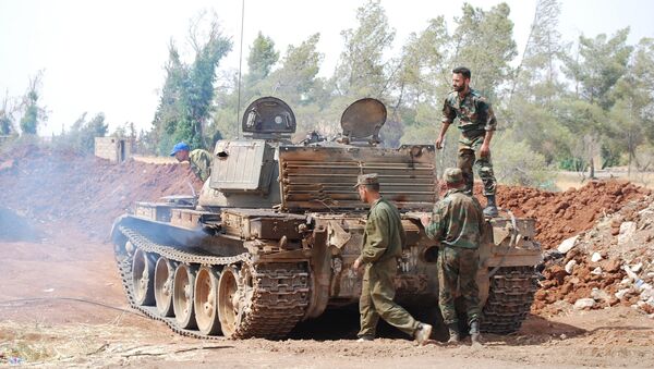 جنود سوريون في مطار الثعلة العسكري - سبوتنيك عربي