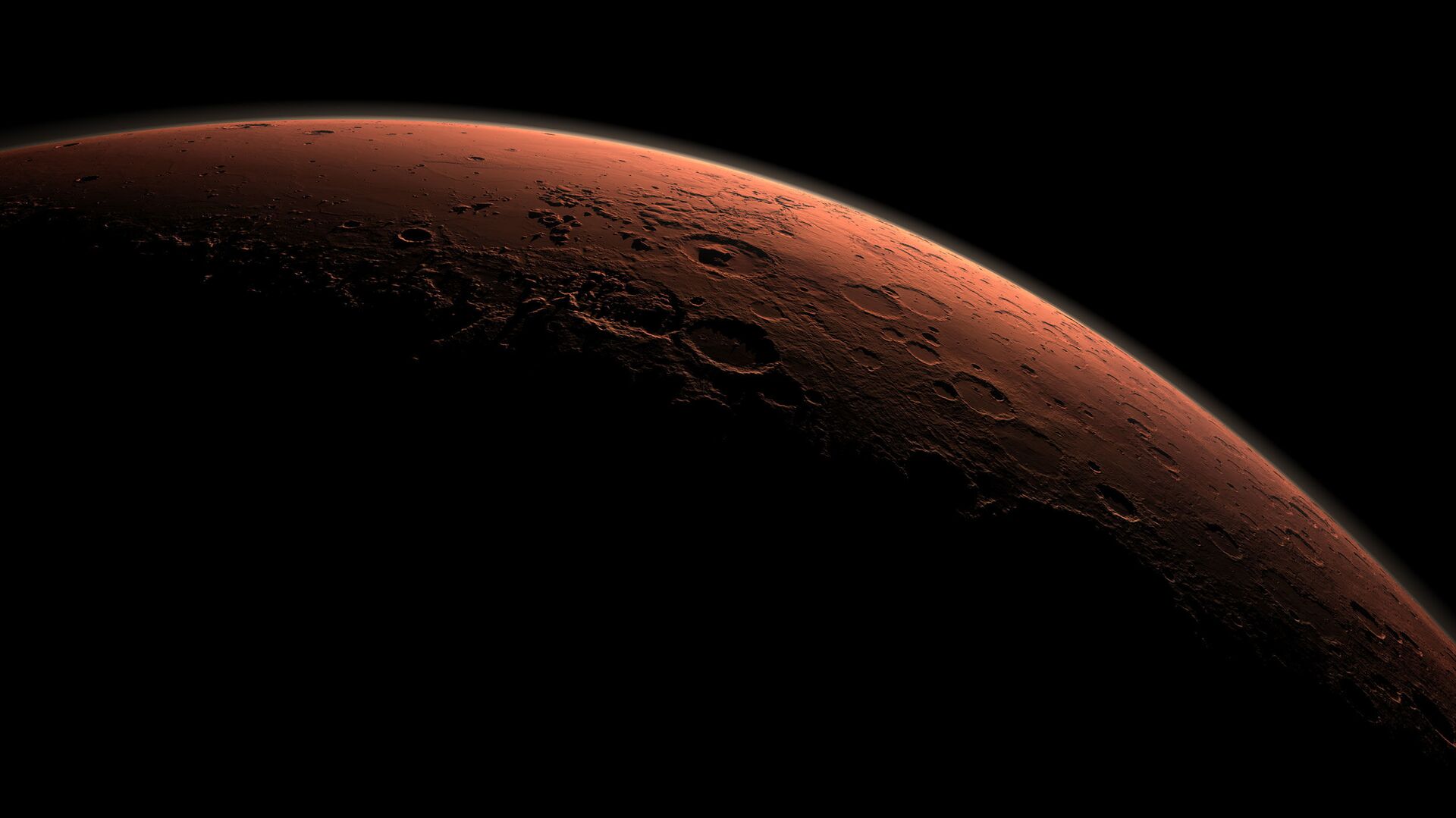 كوكب المريخ أثناء شروق الشمس - سبوتنيك عربي, 1920, 18.02.2021