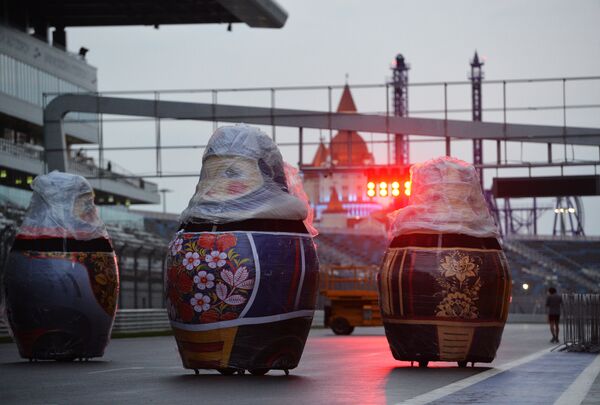 التحضيرات لفعالية افتتاح سباق جائزة روسيا الكبرى لـفورمولا-1 في سوةتشي، روسيا - سبوتنيك عربي