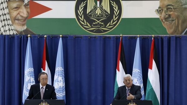أمين عام الأمم المتحدة بان كي مون يلتقي الرئيس الفلسطيني محمود عباس - سبوتنيك عربي