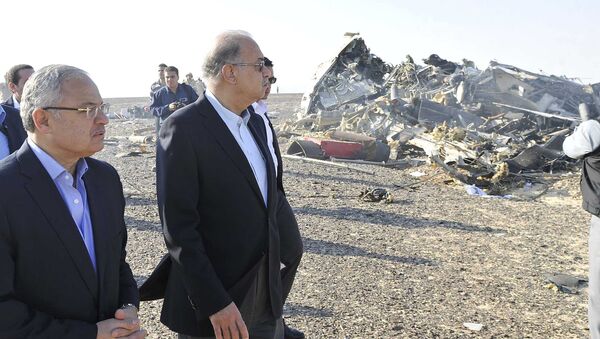 رئيس الوزراء المصري شريف إسماعيل في موقع تحطم الطائرة الروسية في سيناء - سبوتنيك عربي