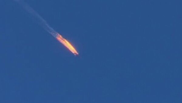 سقوط طائرة مشتعلة على الحدود السورية التركية - سبوتنيك عربي