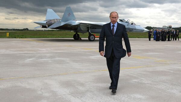 Prime Minister Vladimir Putin at the test if a T-50 fifth generation fighter - سبوتنيك عربي