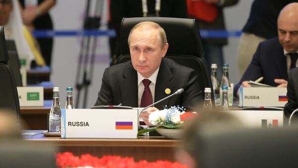 الرئيس الروسي فلاديمير بوتين أثناء مشاركته في قمة العشرين بتركيا - سبوتنيك عربي