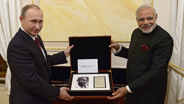 لقاء الرئيس الروسي فلاديمير بوتين ورئيس الوزراء الهندي ناريندرا مودي - سبوتنيك عربي