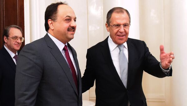 لافروف مع وزير الخارجية القطري - سبوتنيك عربي