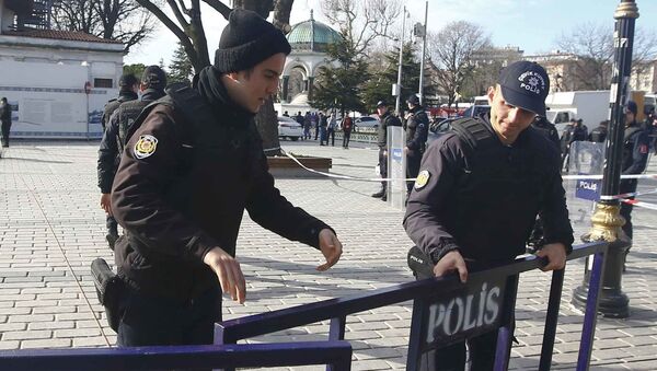 الشرطة بالقرب من المسجد الأزرق في اسطنبول - سبوتنيك عربي